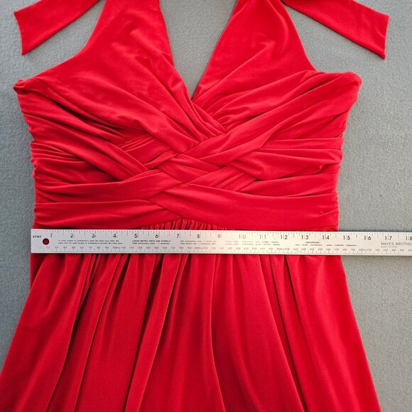 Jones New York Red Halter Dress Size 14 Cocktail Party Monroe Christmas Holiday - Picture 9 of 10